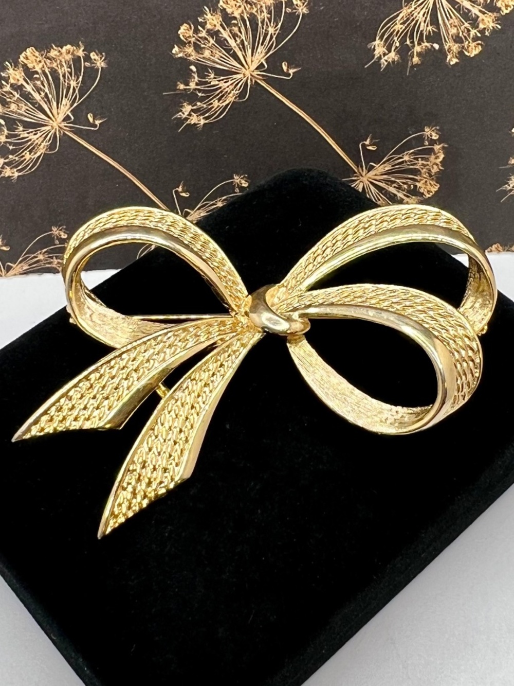 Marcel Boucher Textured Gold Bow Brooch 1592-P